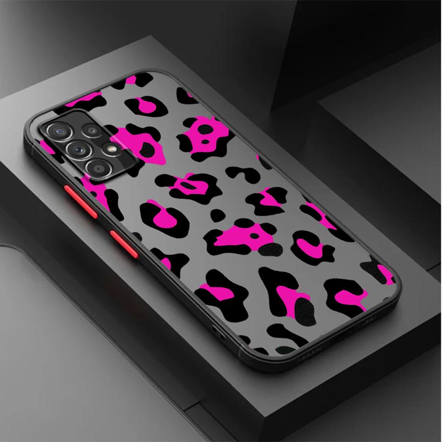 Leopard Print Phone Case for Samsung Galaxy A72 A73 A24 A71 A32 A21s A22 A33 A31 A16 A52 A23 A53 A35 Soft Cover