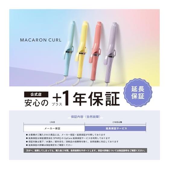 [Official Store + 1 Year Extended Warranty] Crates Macaron Curl 32mm Mint (Blue) Curling Iron Shiny Hair For International Use 5 Temperature Settings