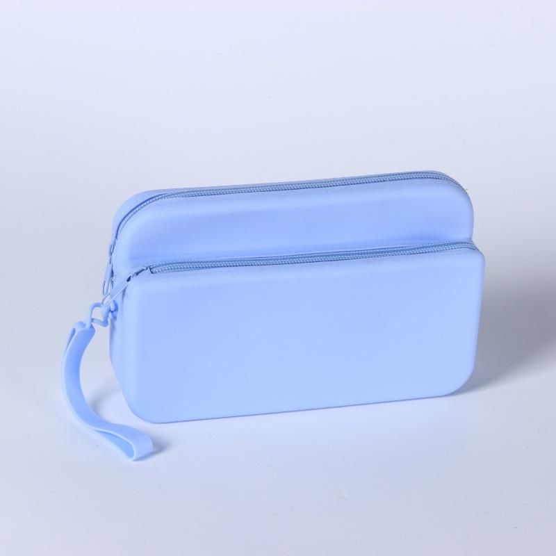 Silicone Zipper Portable Storage Bag Coin Purse Lipstick & Cosmetics Pouch Travel Bag Unisex Soft Handle