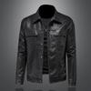 And New Style Mens Reversible Leather Jacket Casual Slim Fit Outerwear 6669