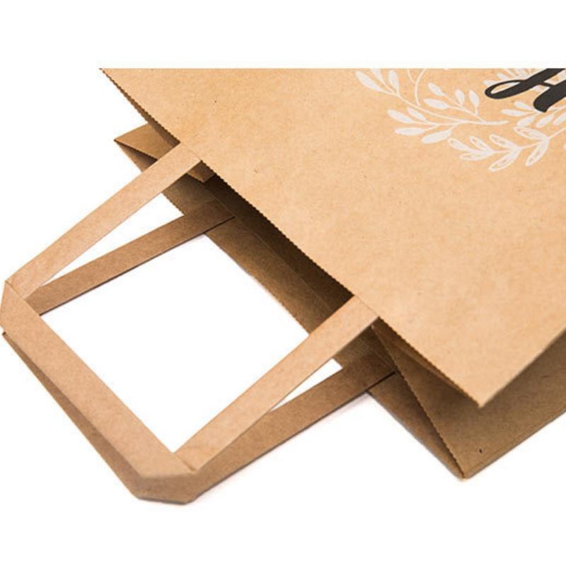 12pcs Kraft Paper Thank You Gift Bags with Handles 12pcs Wholesale Packaging for Bakery Party and Retail