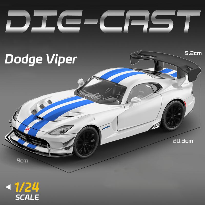 NEW 1/24 Dodge Viper SRT Supercar Alloy Model Car Toy Diecasts Metal Casting Sound and Light Car Toys for Children Vehicle
