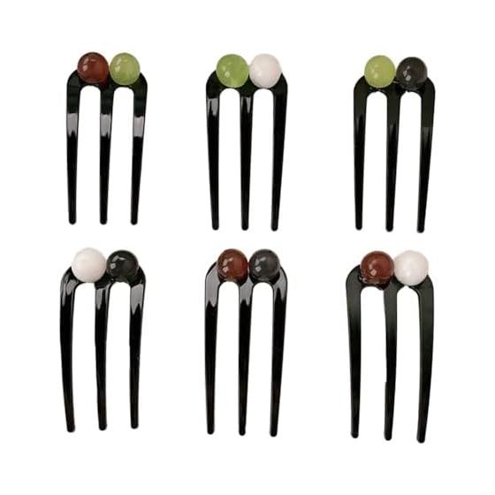 U-Shaped Hair Pins, 6-Piece Set, Stylish Hair Accessories, Half-Moon Lightweight for Long Wear, Elegant, Convenient Acrylic Material, Popular Gift