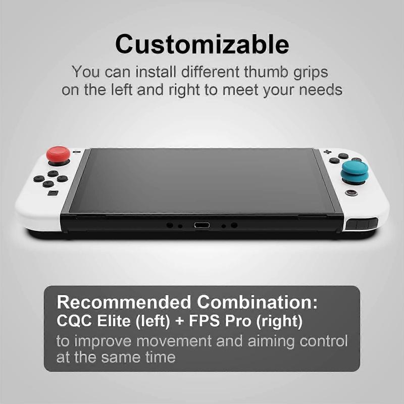 3 Pairs (6 Pieces)-Blue+Yellow, Skin Thumb Grip Set, CQC and FPS, Joystick Cap, Analog Stick Cap for Nintendo Switch Joy-Con Controller and Switch OLE