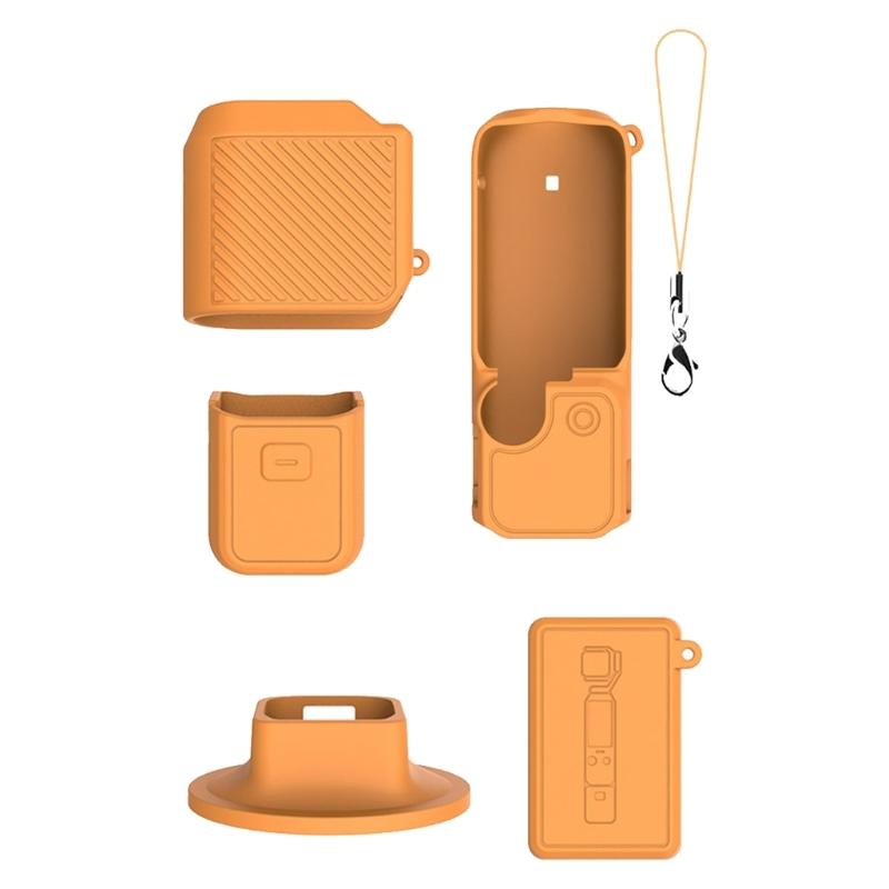 Fashionable Silicone Case Skin For Pocket 4 Camera Cover Vertical Stand And Wrist Strap NonSlip Grip Protectors