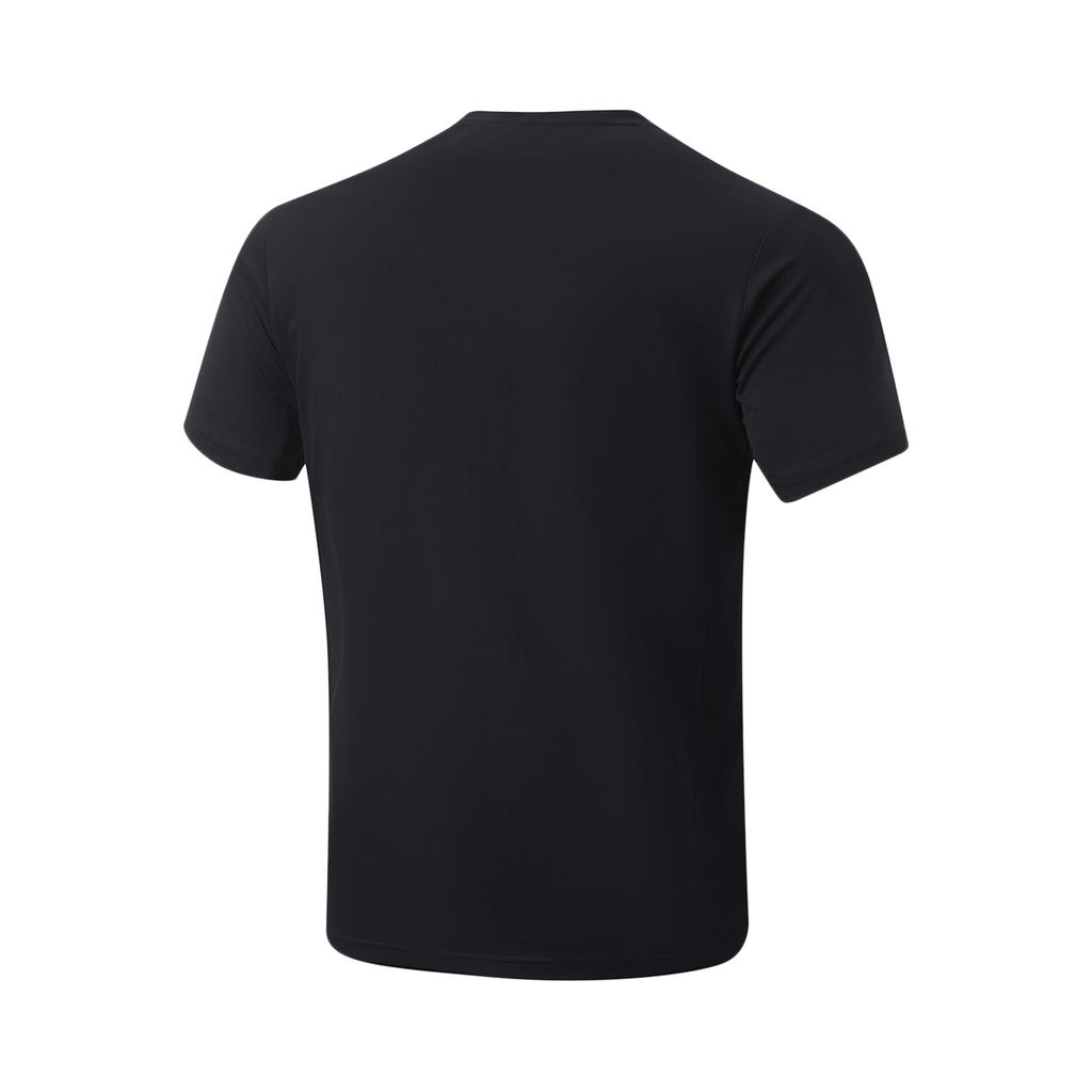 Li Ning Mens Running Series Quick-Dry Breathable Round Neck Logo Reflective Short Sleeve T-Shirt Men Tops Black ATSU051-1