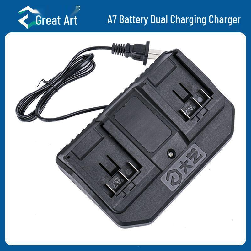 Universal Charger for Electric Tools with Dual Port: Fits Lithium Battery Angle Grinder, One-Handed Saw, and Hammer