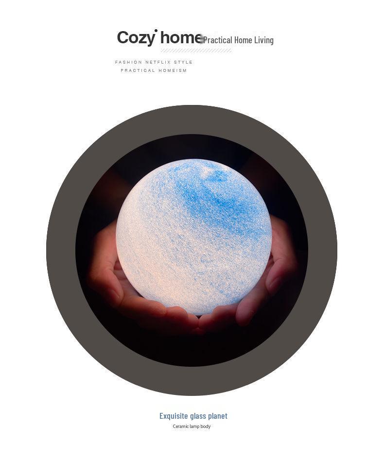 Creative Planet Moon & Starry Sky Projector: Remote-Controlled Night Table Lamp for Bedroom Atmosphere