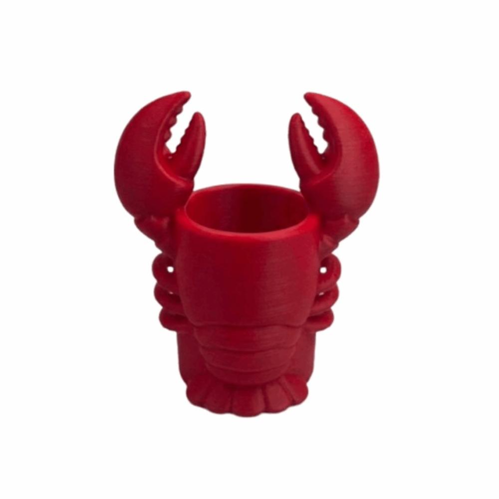 3D Printed Lobster-shaped Pencil Holder Lobster Shape Plastic Desktop Storage Cup Animal Shape Pen Holder Office Decor