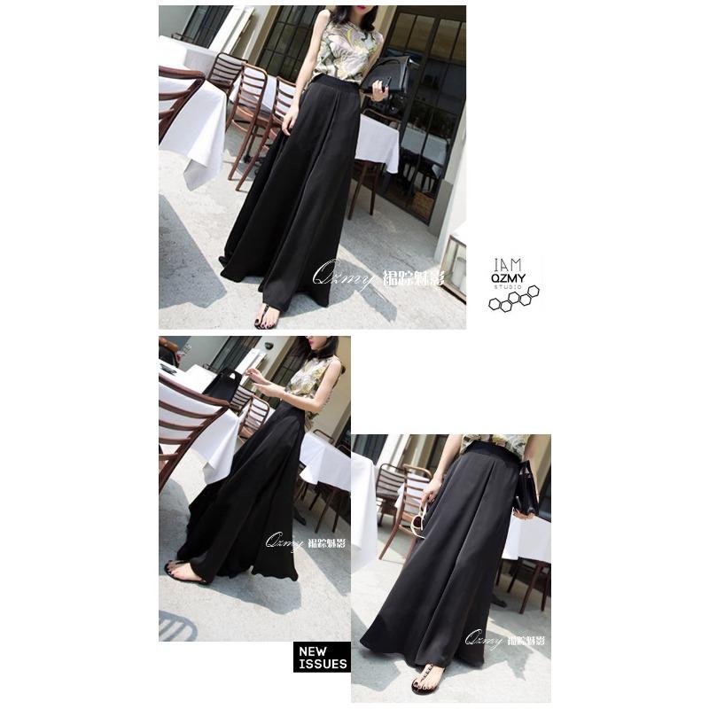 Summer High Waist Droop Feels Loose Show Thin Drag Ground Wide Leg Pants Female Summer