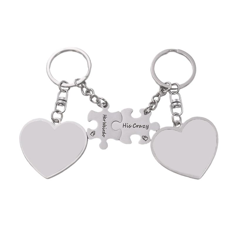 

Fashionable Sublimation Keychains Set of 2 Double Sided Heat Press Keyrings Portable for Personalize Gifts Making