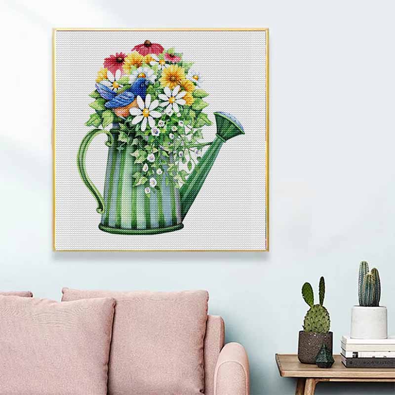 New Arrival 5D DIY Full Circle Diamond Painting "Pot Flower" Embroidery Cross Stitch Home Decor Gift