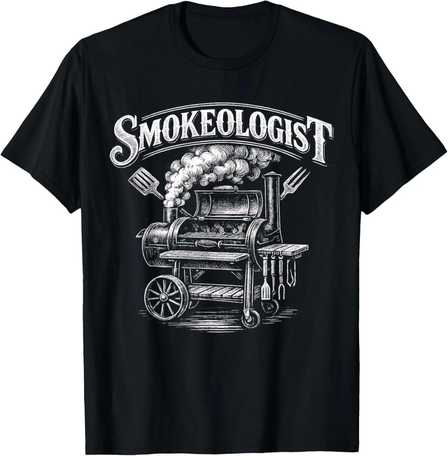 Smokeologist Funny BBQ Meat Smoker for Grilling Fans T-Shirt M