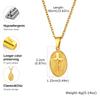 Stainless Steel Jesus Cross Oval Pendant Necklace for Women, Anti Tarnish Religious Prayer Communion Jewelry Gift