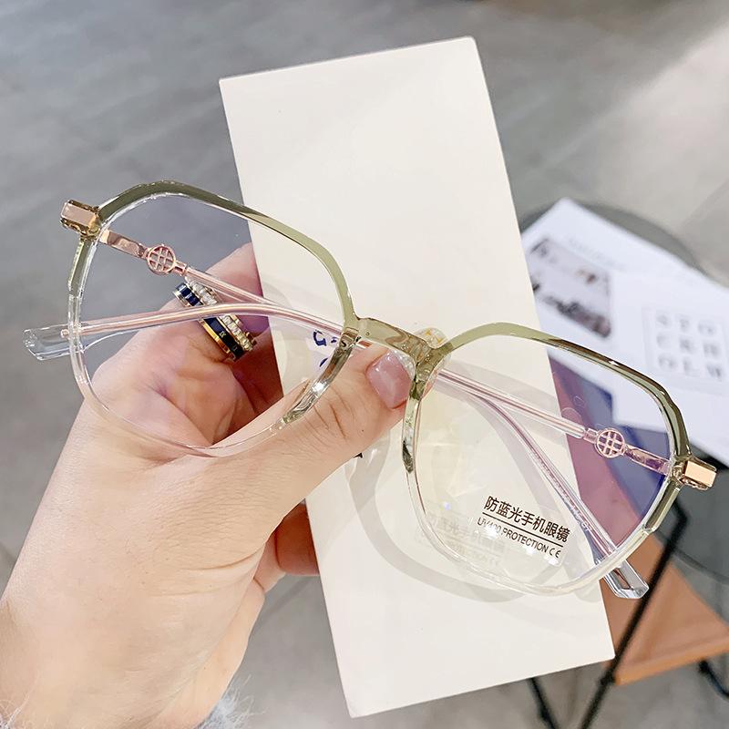 

Трендовая оправа для очков Tr90, простая оправа для очков, плоские очки, ретро очки с защитой от синего света для женщин 2170