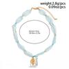 Ocean Style Starfish Scallop Necklace Cute Small Fresh Mesh Yarn Design Collar Chain Necklace