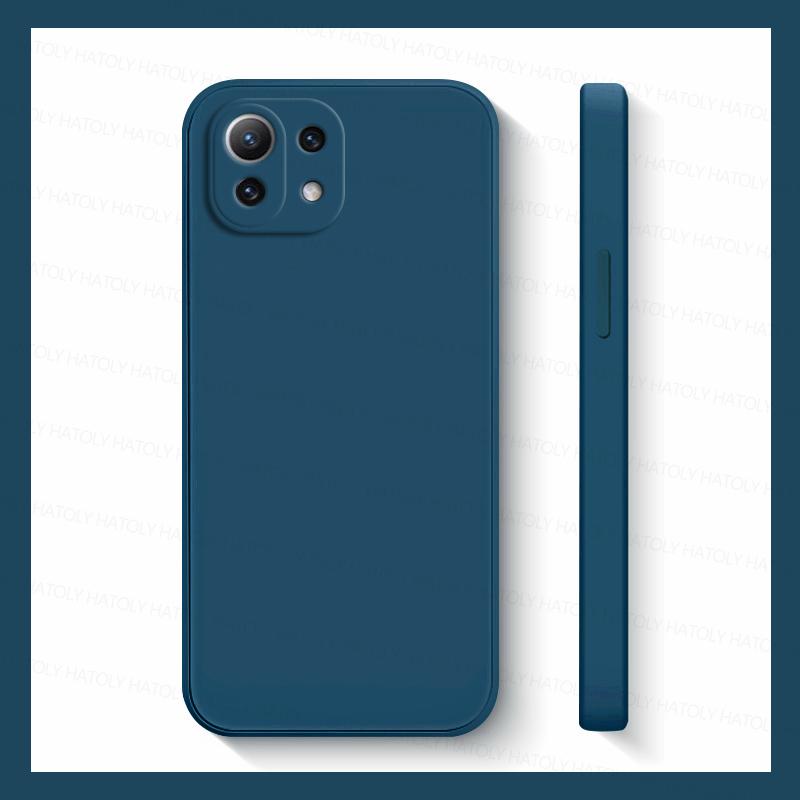 

Чохол для Xiaomi Mi 11 Lite Xiaomi 13 12 11 Lite Mi 11i 11 12 13 14 Pro Протиударний рідкий силіконовий захисний чохол для телефону For Xiaomi 12(12X) синій
