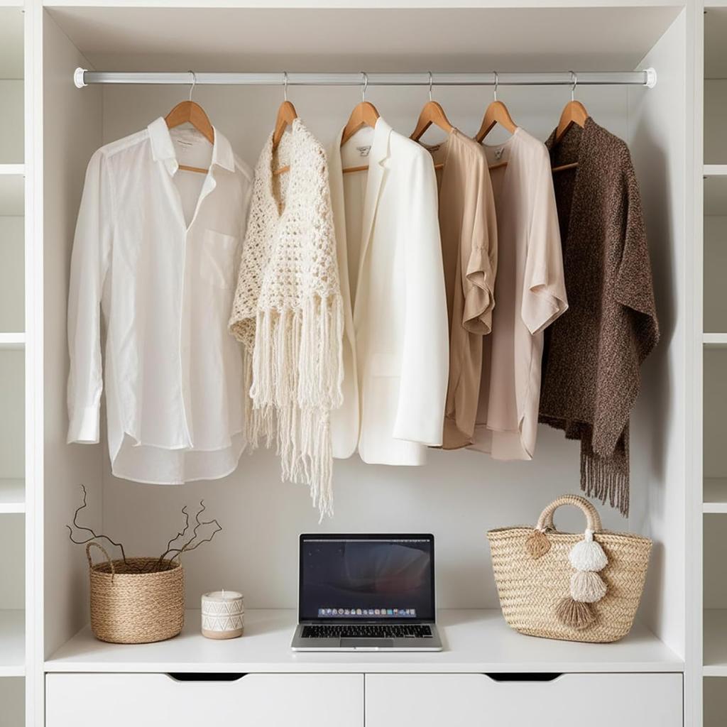 10pcs Closet Rod Holders, Plastic Closet Pole Socket Fits 1-3/8” Diameter Rods, Closets Rod Support Bracket with Screws for Home and Store (White)