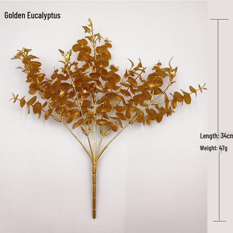 Artificial Golden Plant Picks for Flower Arrangements and Indoor Decoration