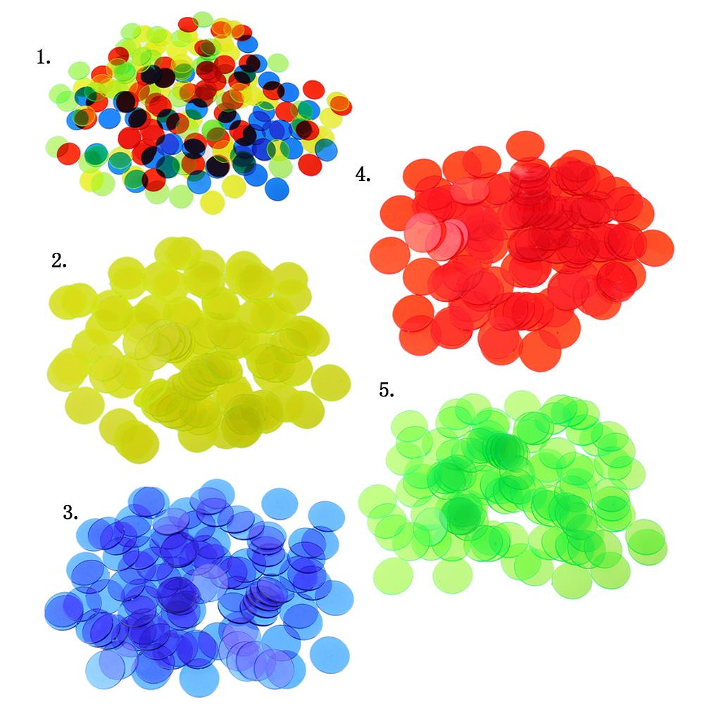 Pack of 100 Bingo Chips (Multi-Colour) – 1.5 cm Translucent Markers for Bingo,