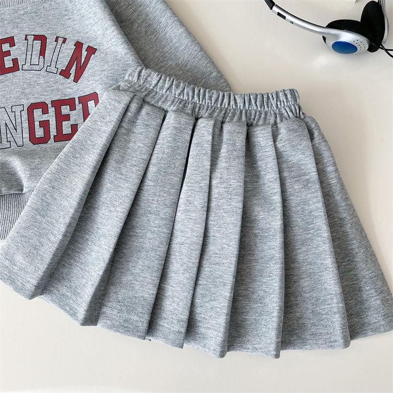 Girls' 2-Piece Sportswear Set: Spring/Autumn 2025 Long-Sleeve Sweatshirt & Skirt