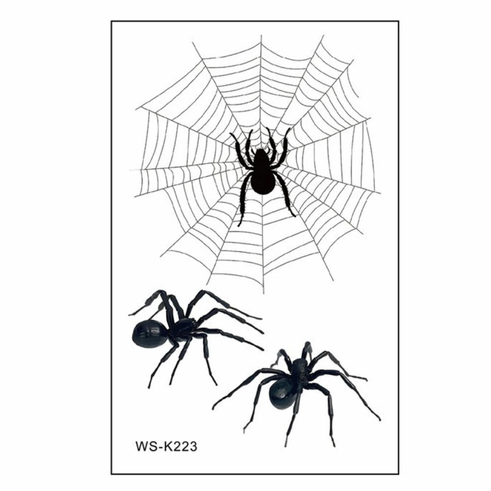 Waterproof Spider Tattoo Realistic Halloween Face Tattoo Body Art Body Tattoo Stickers Face Makeup