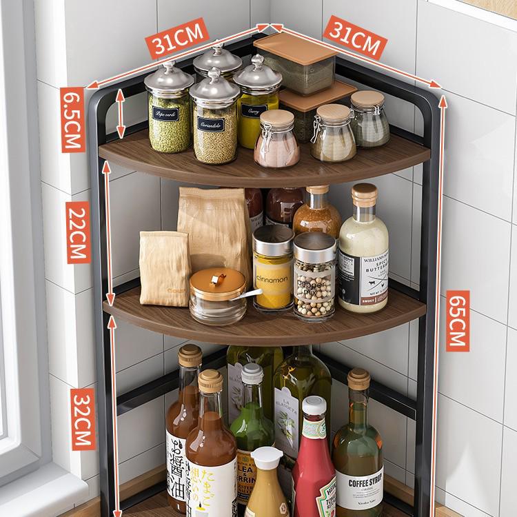 Corner Kitchen Storage Rack - Triangle Seasoning Organizer