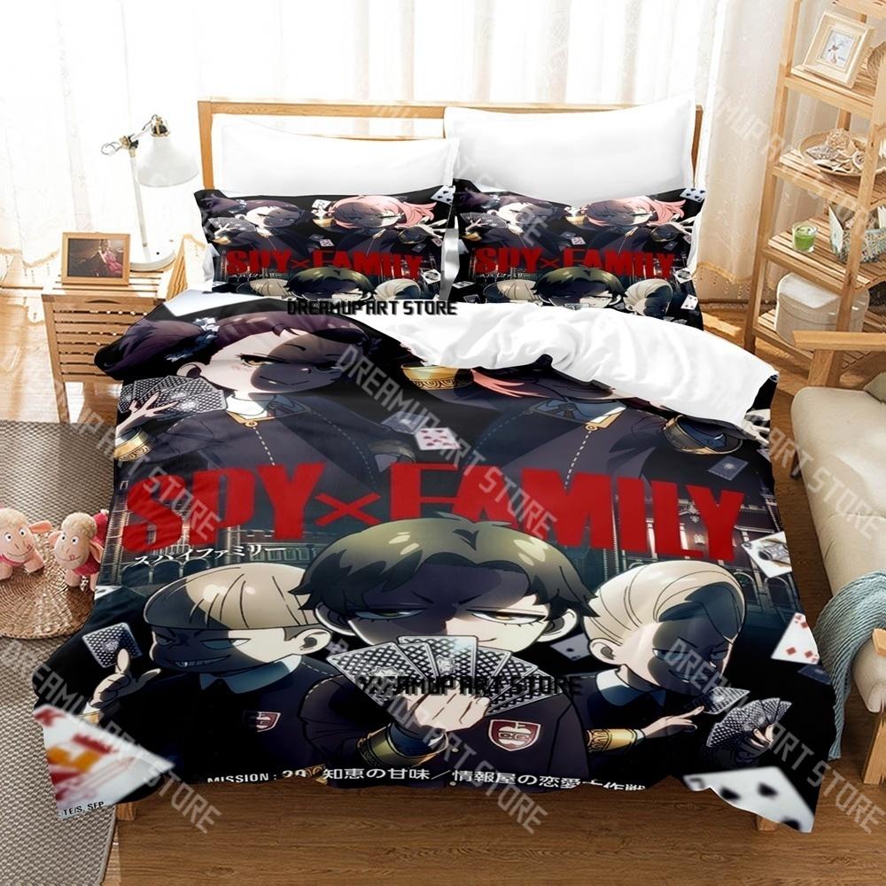 Fashion SPY×FAMILY Anime Bedding Set Single Twin Full Queen King Size Bed Set Kids Bedroom Duvetcover Sets Bed Sheet Set