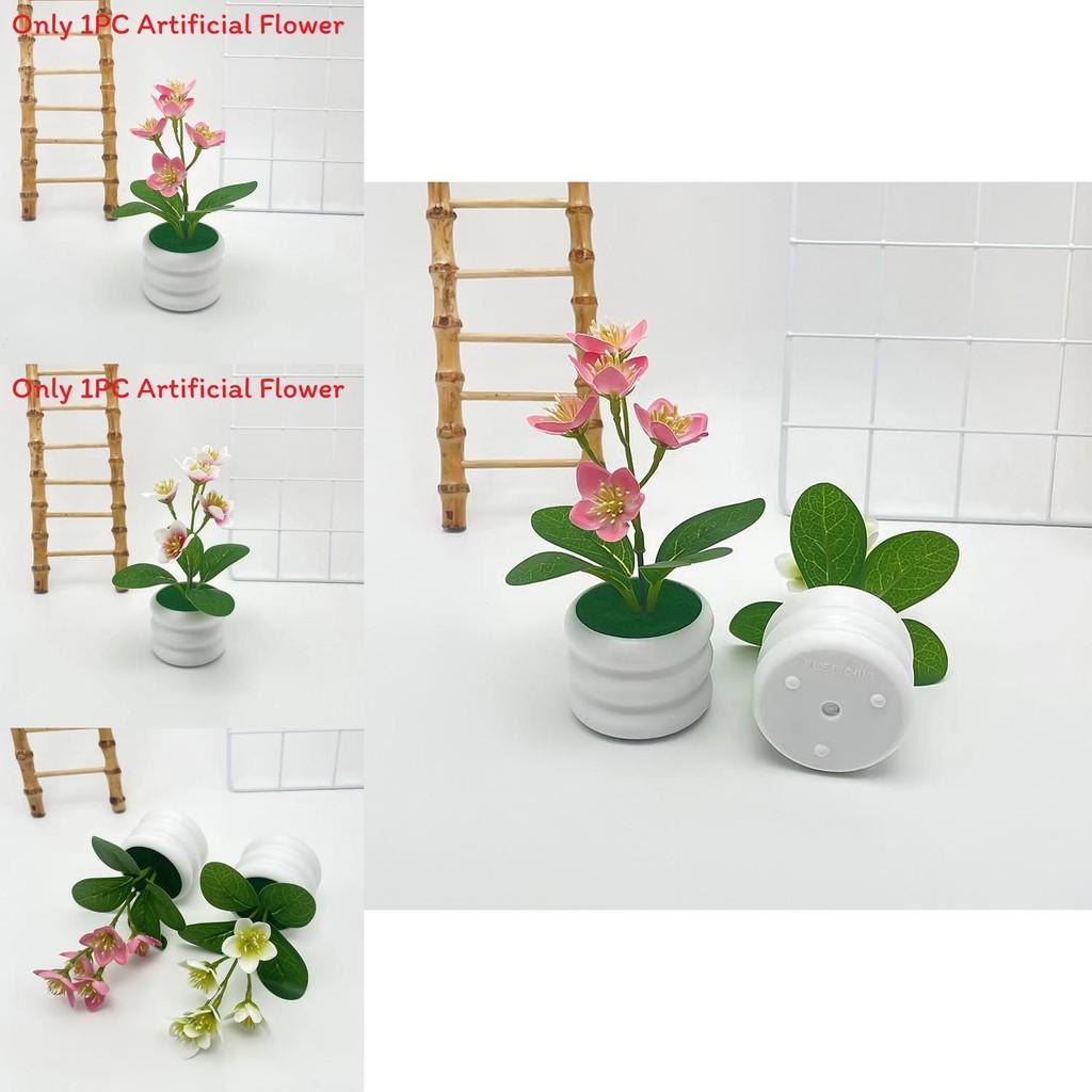 Jasmine Flower Potted Plant Artificial Decor For Home Outdoor Garden Scene