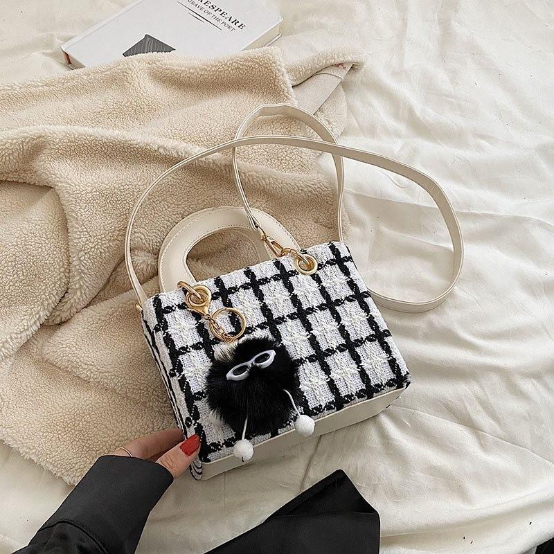 Chic High-end Woolen Tote Bag For Women Trendy Versatile Spring Summer Accessory