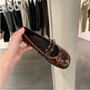 Fashion Women's Fashion Flat Shoes Autumn New Round Head Shallow Mouth Butterfly Knot Rivet Soft Sole Non-slip Single Shoes