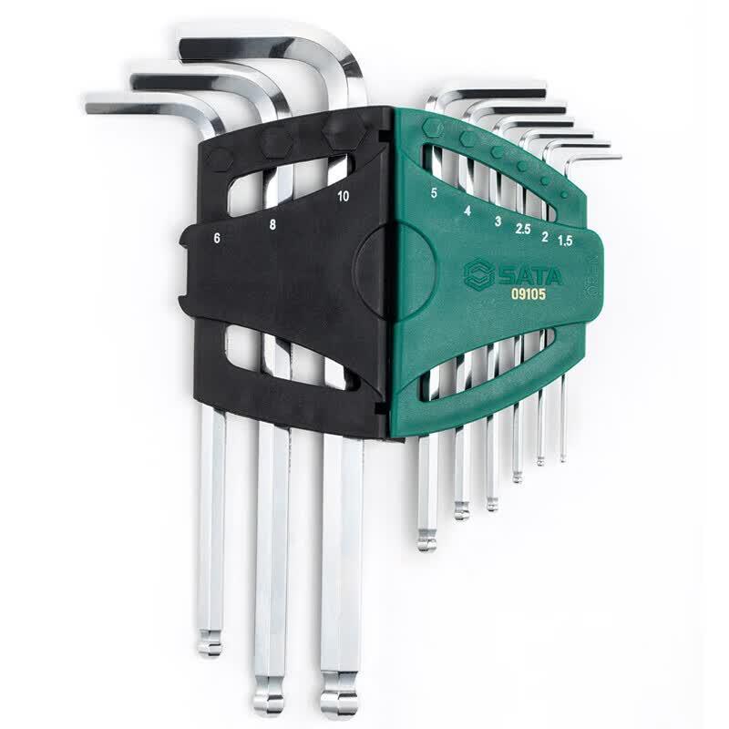 SATA 9-Piece Extended Ball-End Hex Key Set