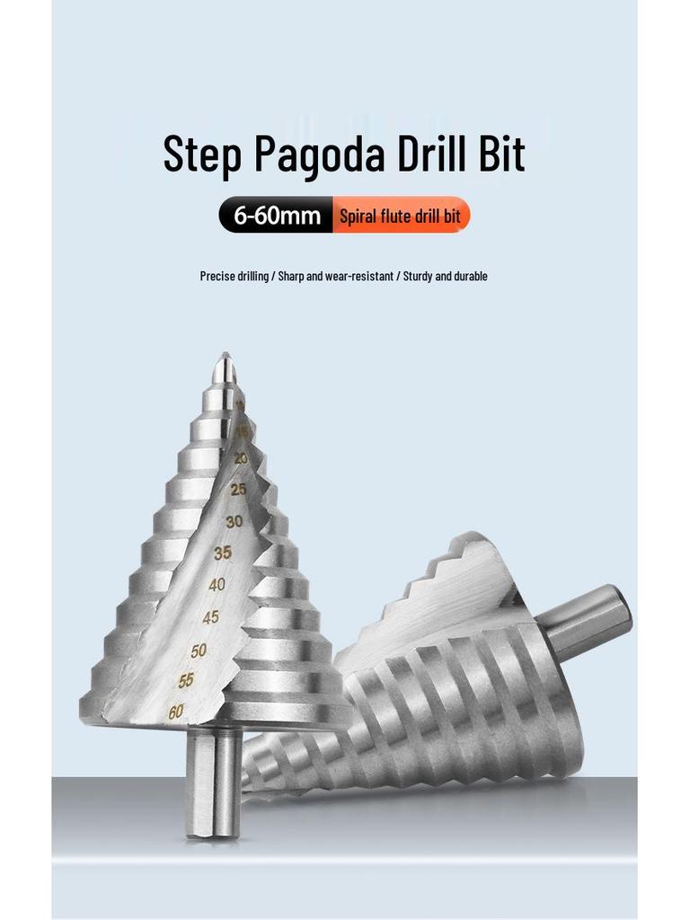 Spiral Groove Step Drill Bit 6-60MM - Multi-purpose Hole Opener and Expander