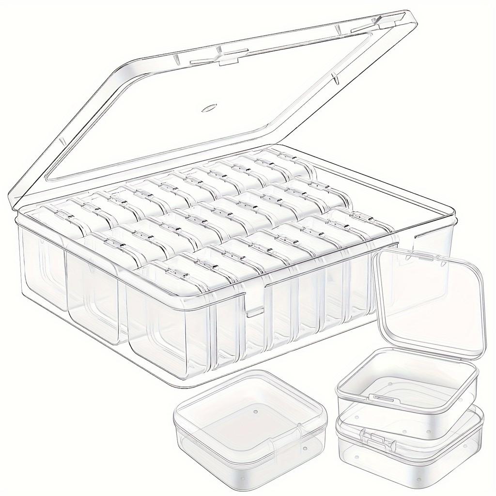 Clear Plastic Bead Storage Boxes with Lids Transparent Multipurpose Organizer for Beads Crafts Jewelry DIY Nail Art Accessories