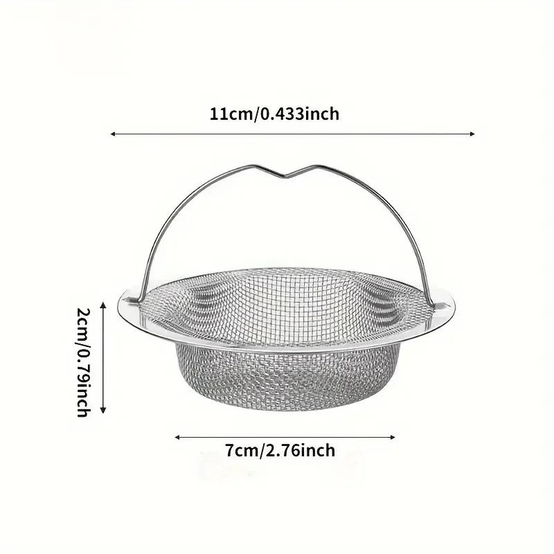 1/2pcs Kitchen Sink Strainer With Handle & Stopper Replacement Drain Basket Stainless Steel Mesh Filter Waste Hole