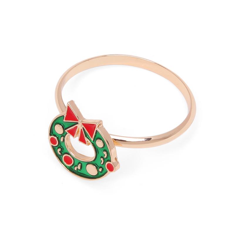 Hot Christmas Thanksgiving Ceremony Sense Napkin Ring Bell Elk Napkin Buckle Napkin Ring Decoration