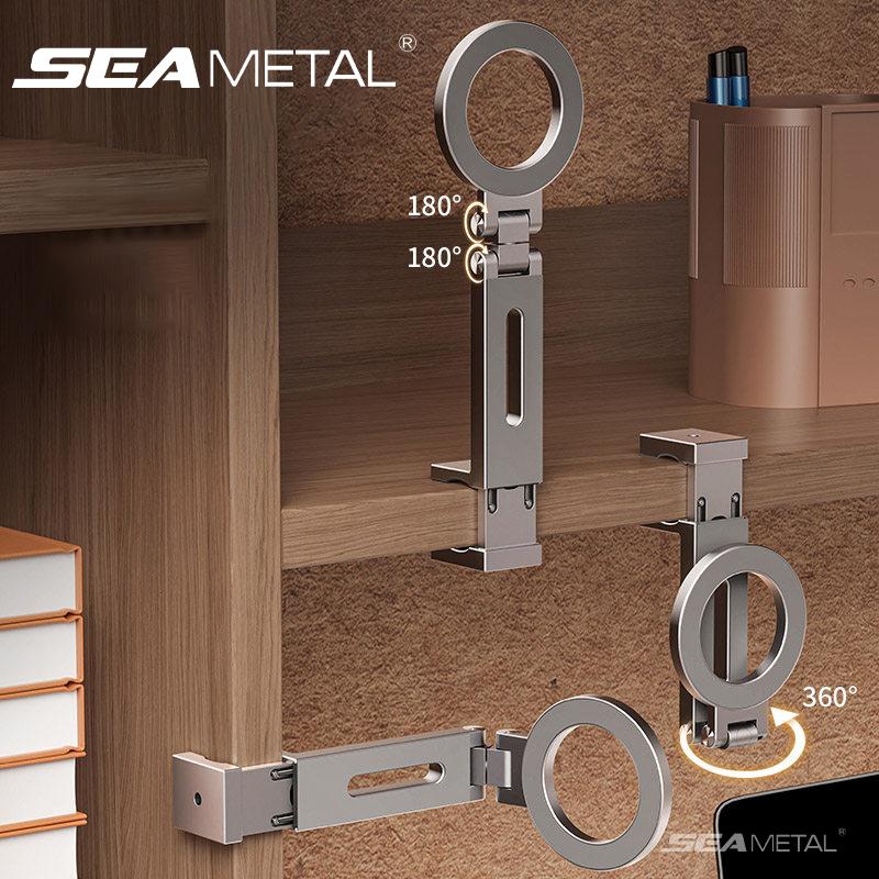 Foldable Phone Holder Magnetic Stand 360 Dual-sided Rotating Phone Clip Portable ABS Tripod Mobile Holder For Car Navigation