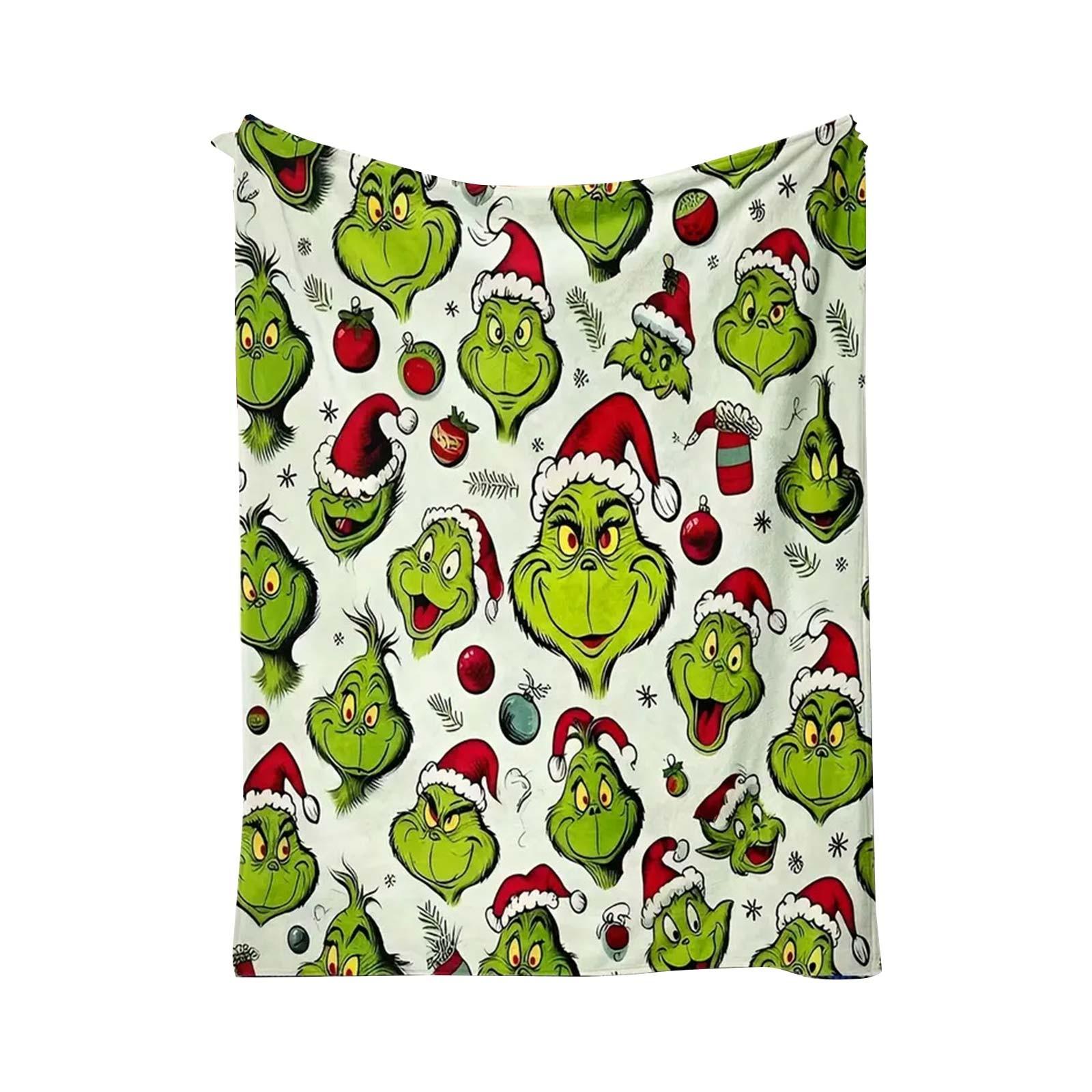 

70x100cm Cute Christmas Printed Blanket, Flannel Sofa Blanket, Conditioning Blanket One Size