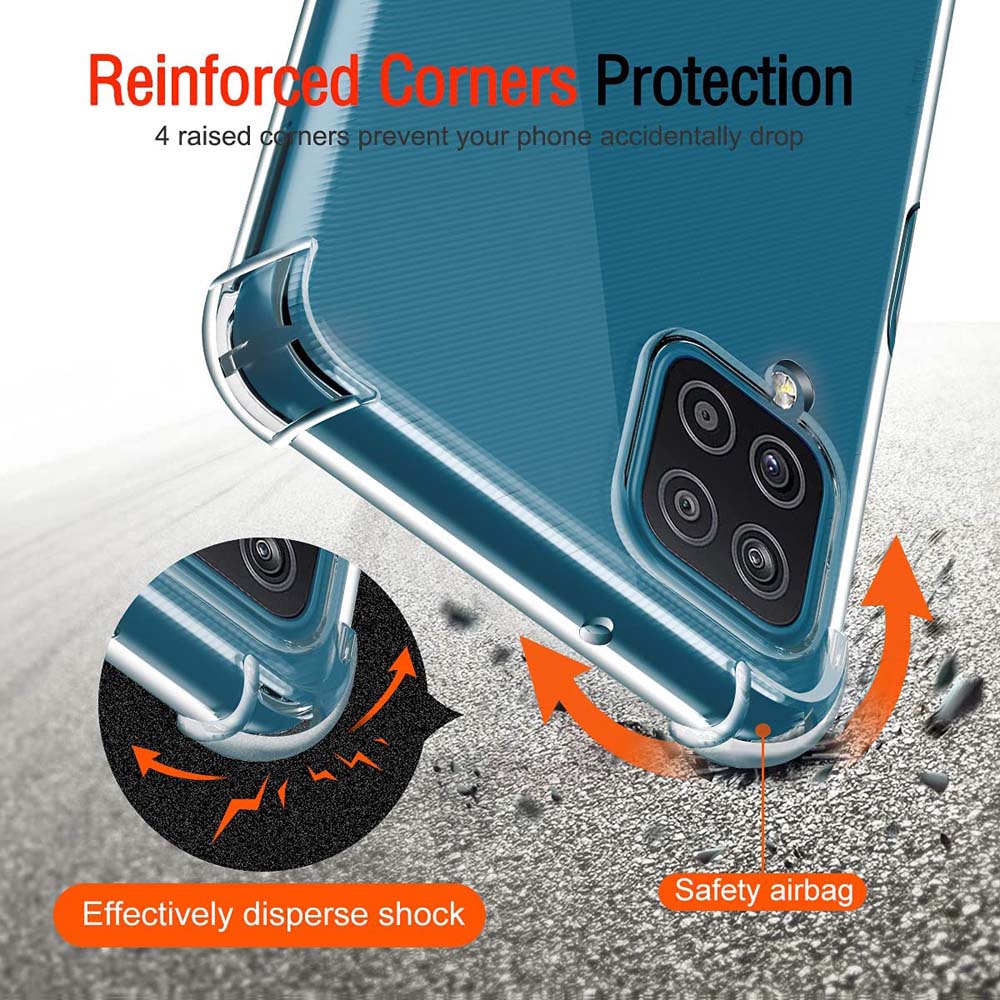 Thick Shockproof Silicone Clear Phone Case For Samsung Galaxy M12 M32 5G M55 C55 5G M22 4G M54 5G Protection Case Back Cover