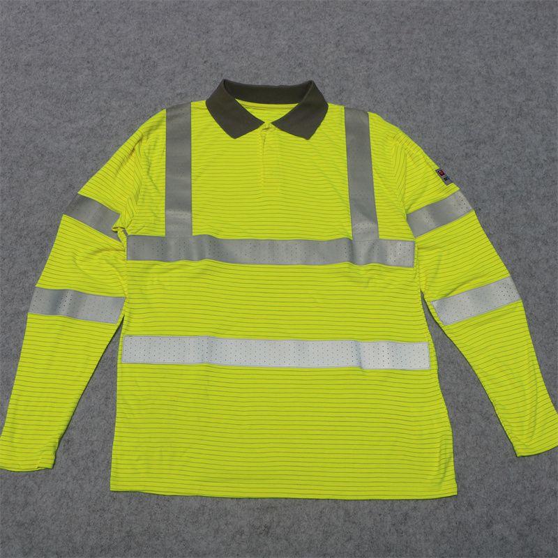 

Американский Однотонный Мужской Большого Размера Поло Воротник Поло Футболка Уличная Футболка с Длинным Рукавом Защита Труда Строительство Светоотражающая Полоса Рабочая Одежда Fluorescent yellow S