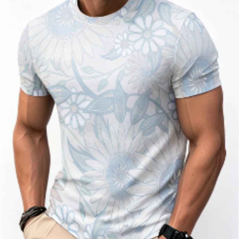 Men s Fashion 3D Printed Men s T-Shirt Round Neck Short Sleeve S