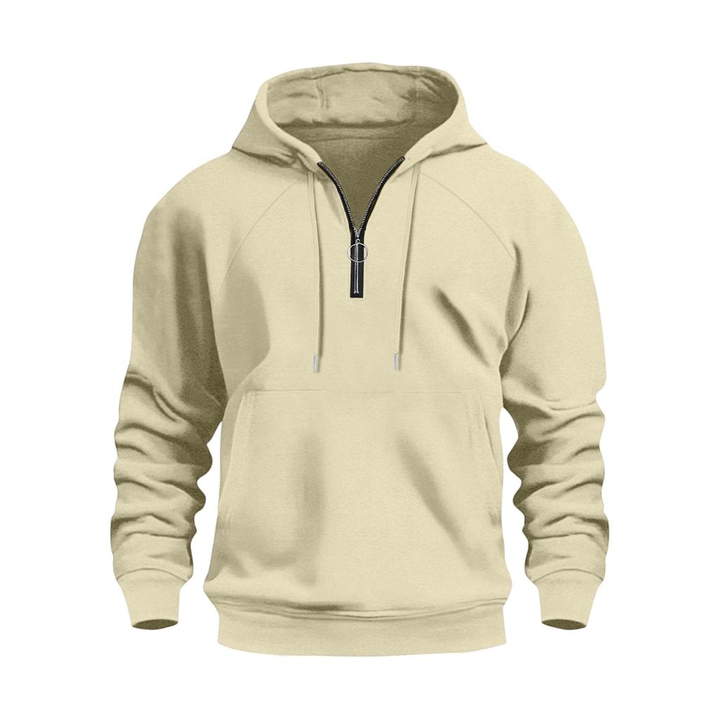 Men's Fleece Hoodie Casual Long Sleeve 1/4 Zipper Pullover Sweatshirts