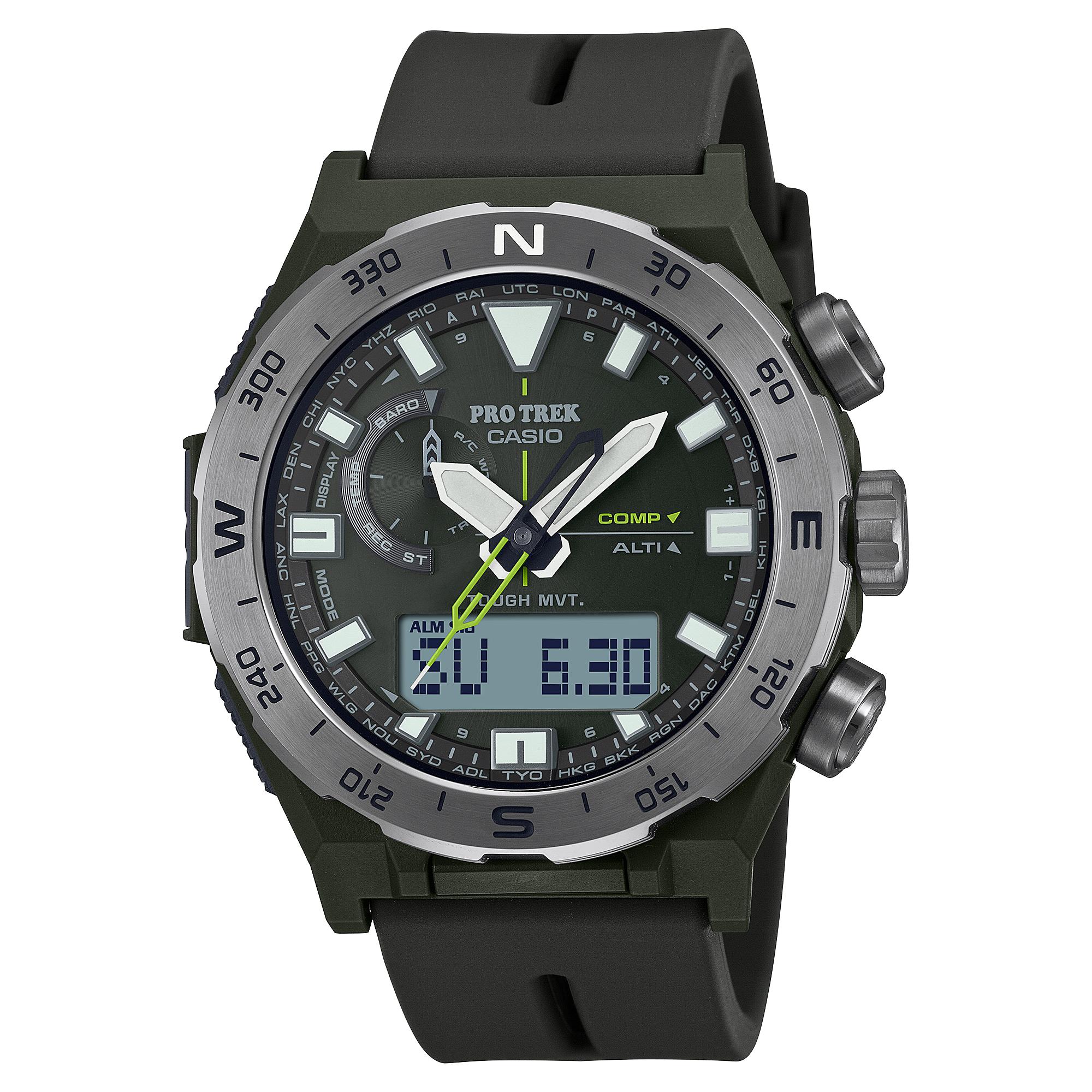 

Casio Men s Stainless Steel 100M Water Resistant Digital Alarm Quartz Watch PRW-6800Y-3 серый
