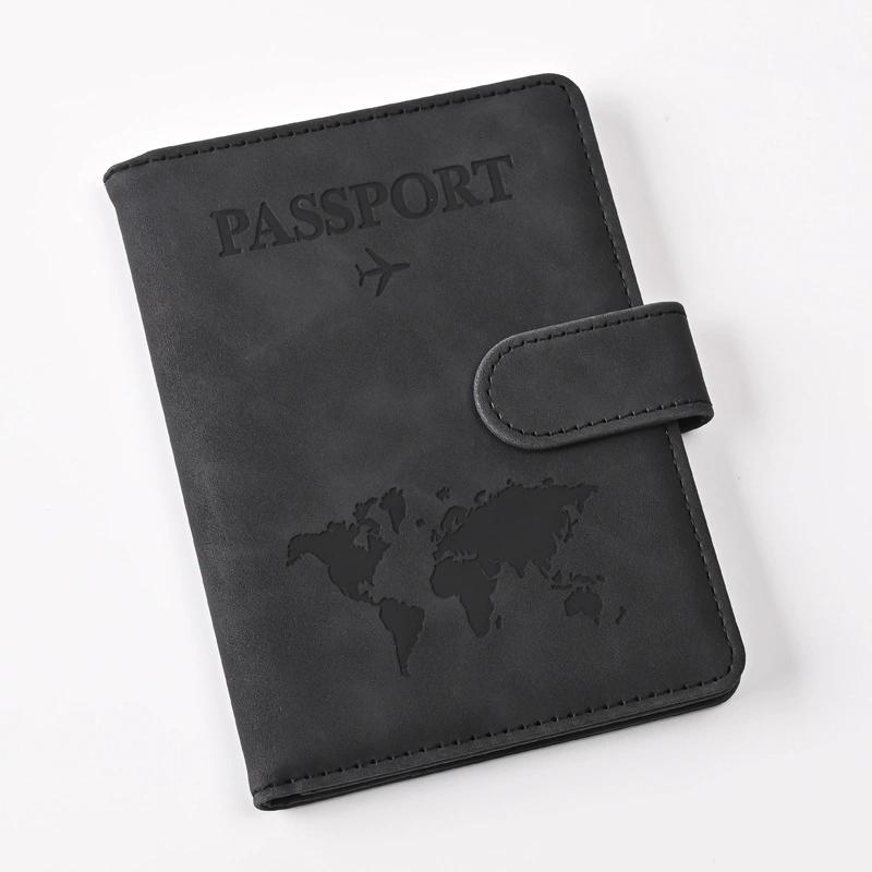 Men Women Nubuck Leather Passport Cover Travel Mad Holder Case Ticket Wallet with Credit Card Holder Protector Cover
