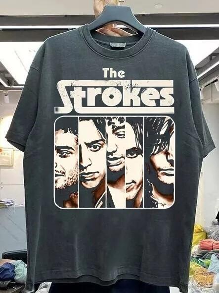 The Strokes Rock Graphic Short Sleeve Black Unisex Tshirt Reprint S5XL XXL