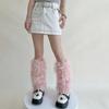 Gothic 80s Party Dance Legwarmers Autumn Winter Plush-Leg Warmers Lolita-Socks Furry Long Boot Socks Gift for Women Girl