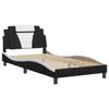 VidaXL Cadre de Lit Viana sans Matelas, Lit Rembourré avec Coussin, Lit Simple, Lit Adulte Chambre, Moderne, Noir et Blanc 3208080
