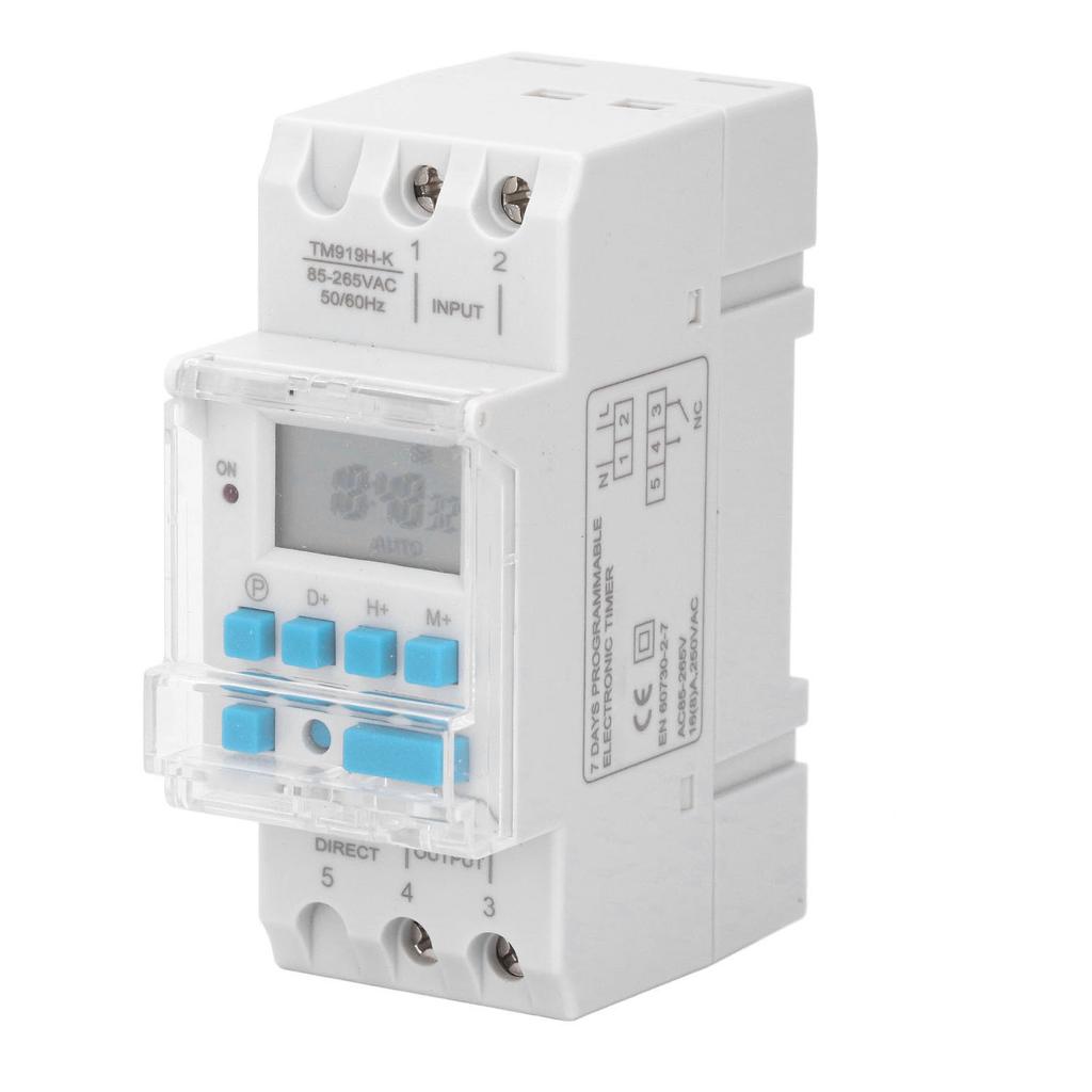 7 Days Programmable Timer Switch Digital LCD Display Electronic Countdown 24 Hours 16A TM919HK
