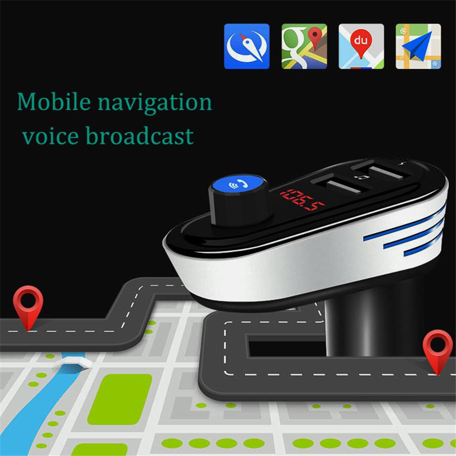 Dual USB 5V 3.1A Car Charger Bluetooth Car Kit Handsfree call Support U Disk music mp3 player