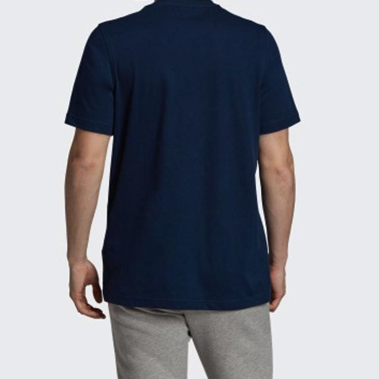 Men's adidas originals Trefoil Tee Colleage Alphabet Printing Breathable Short Sleeve Blue ED4715